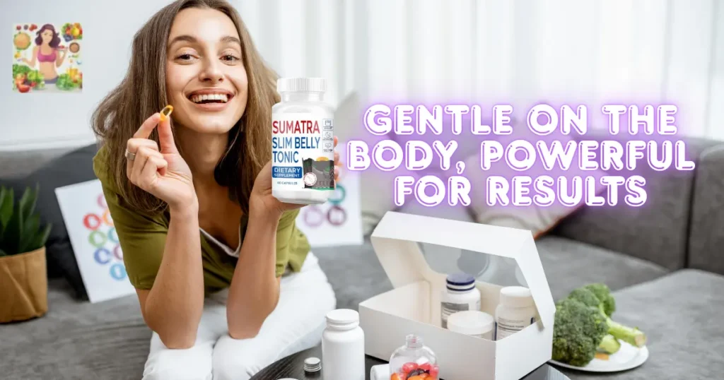 A smiling woman holding a health supplement bottle in her kitchen. A smiling woman holding a health supplement bottle in her kitchen.