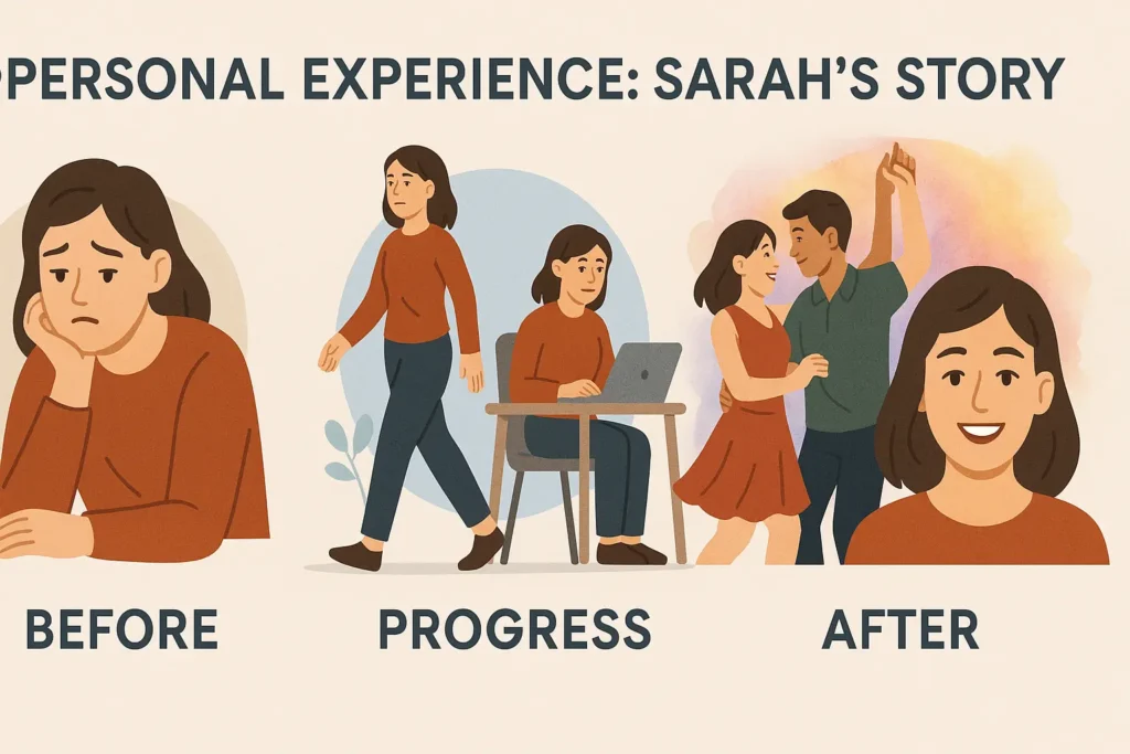 A week-by-week transformation journey — an energized mom with her kids and a joyful salsa dancing moment. A week-by-week transformation journey — an energized mom with her kids and a joyful salsa dancing moment.