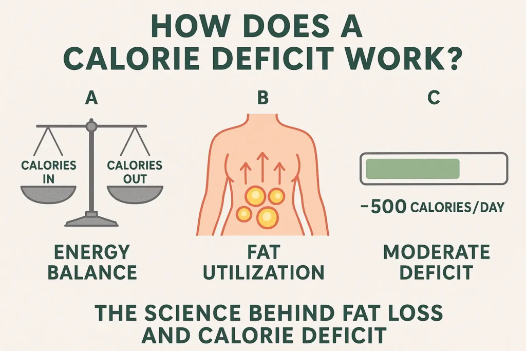  A (Energy Balance): Scale balancing "Calories In" vs "Calories Out"