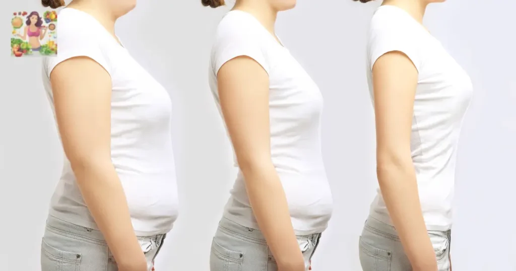 Week-by-week weight loss transformation visual with a woman showing slimmer figure Week-by-week weight loss transformation visual with a woman showing slimmer figure