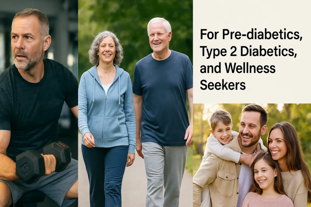 Group of diverse adults living healthy lifestyles—walking, exercising, and smiling—representing GlucoTrust’s target users. Group of diverse adults living healthy lifestyles—walking, exercising, and smiling—representing GlucoTrust’s target users.