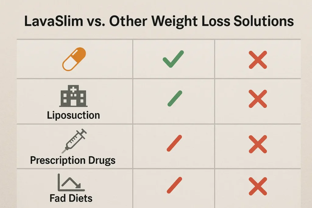 A comparison chart or infographic with icons for each method:
