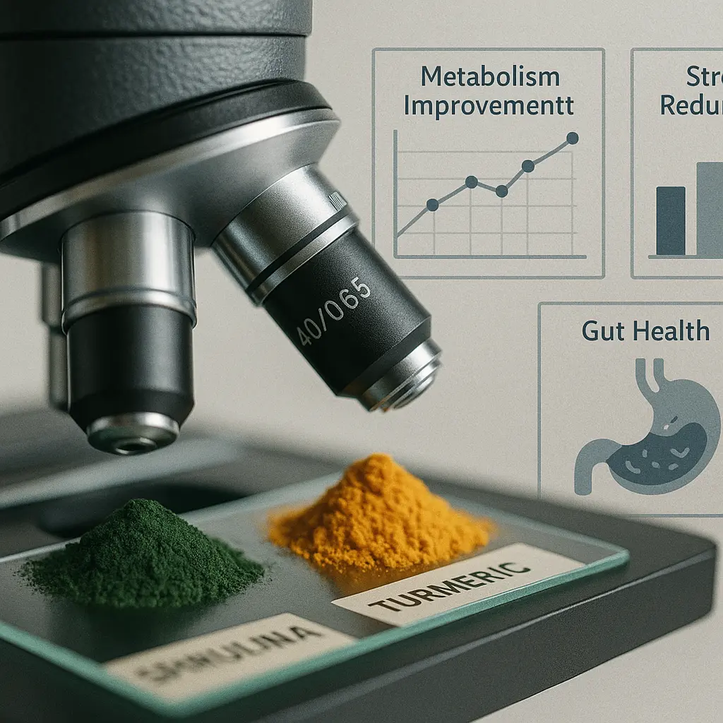 "Microscope examining natural weight loss compounds with scientific charts showing benefits for metabolism and gut health" "Microscope examining natural weight loss compounds with scientific charts showing benefits for metabolism and gut health"